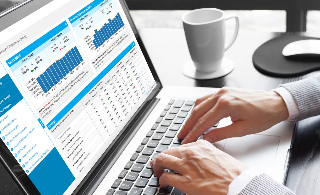 Laptop with BankBI software
